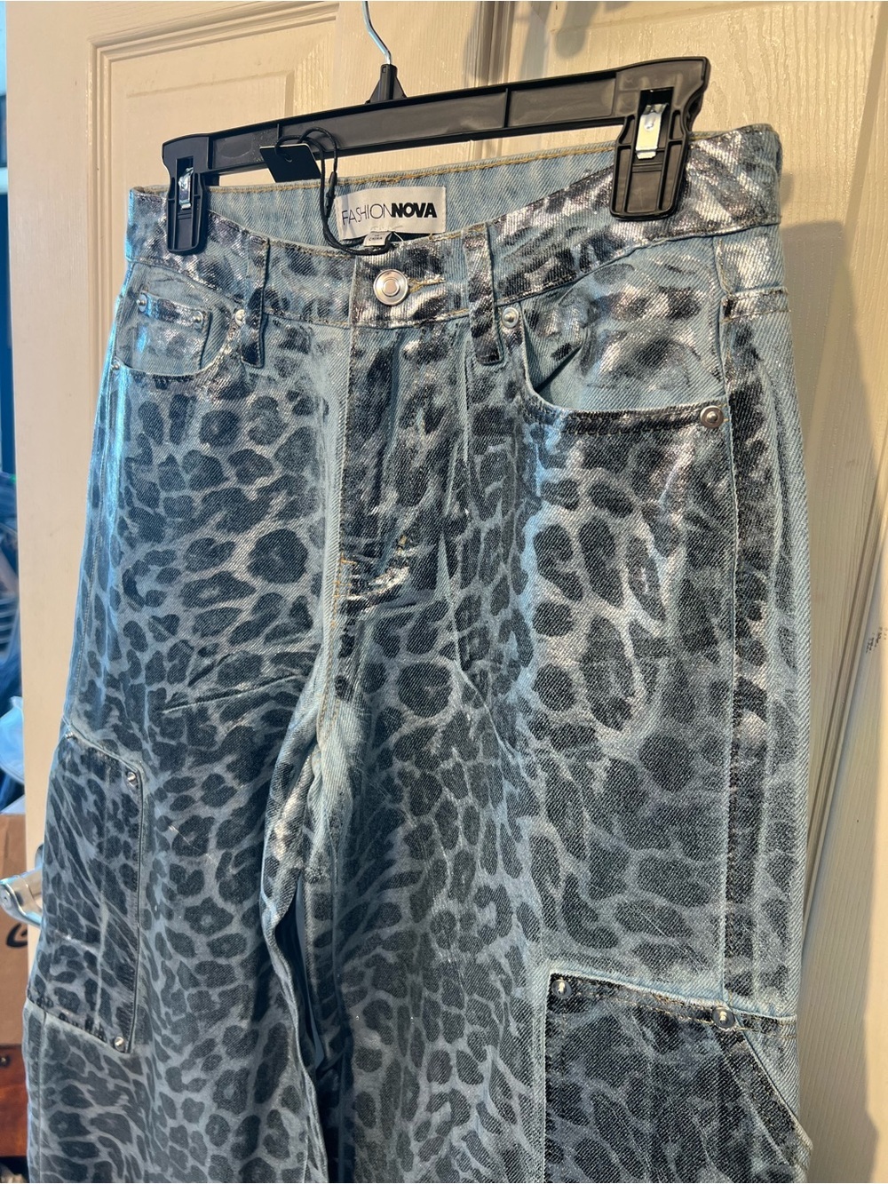 Fashion Nova Cosmic Spots Wide Leg Denim Jeans-SZ 1-NWT - Picture 12 of 16